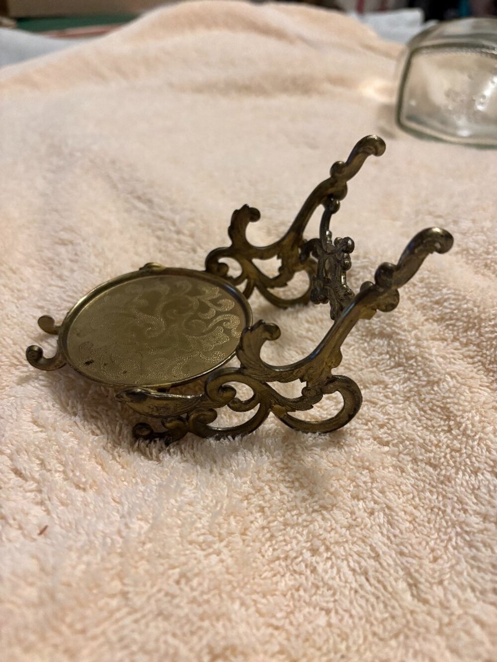 Demitasse Cup Saucer Holder Stand Spoon Rest Pat No 95942 Ornate Metal VinTaGe!